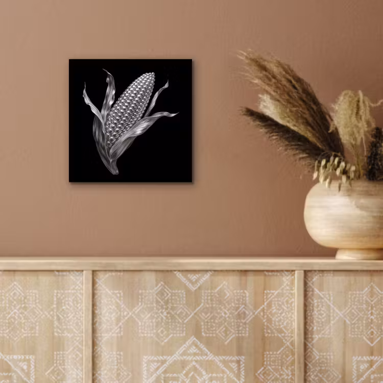 Aluminium schilderij - Maïskolf - Glanzend metaal - Elegant — 5