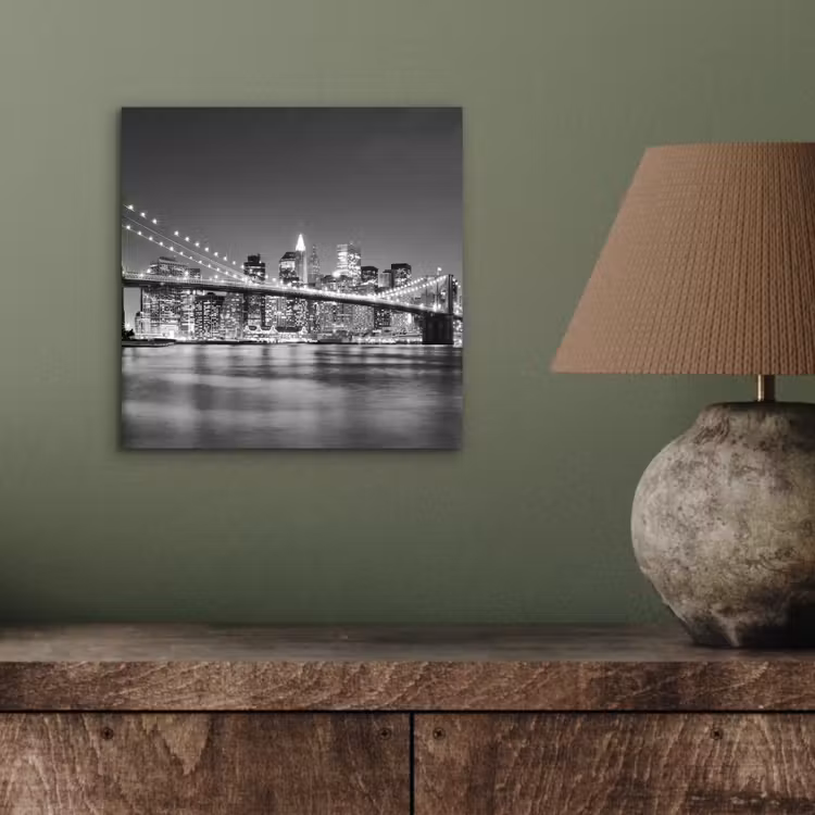 Aluminium schilderij - New York - Brug - Brooklyn - Zwart wit - Architectuur — 3
