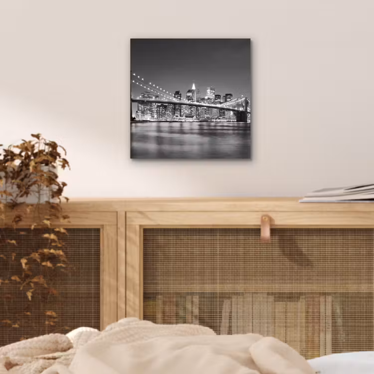 Aluminium schilderij - New York - Brug - Brooklyn - Zwart wit - Architectuur — 4