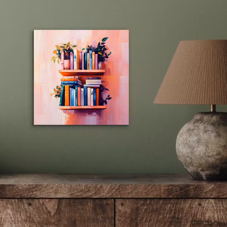 Aluminium schilderij - Planken - Boeken - Bladeren — 3