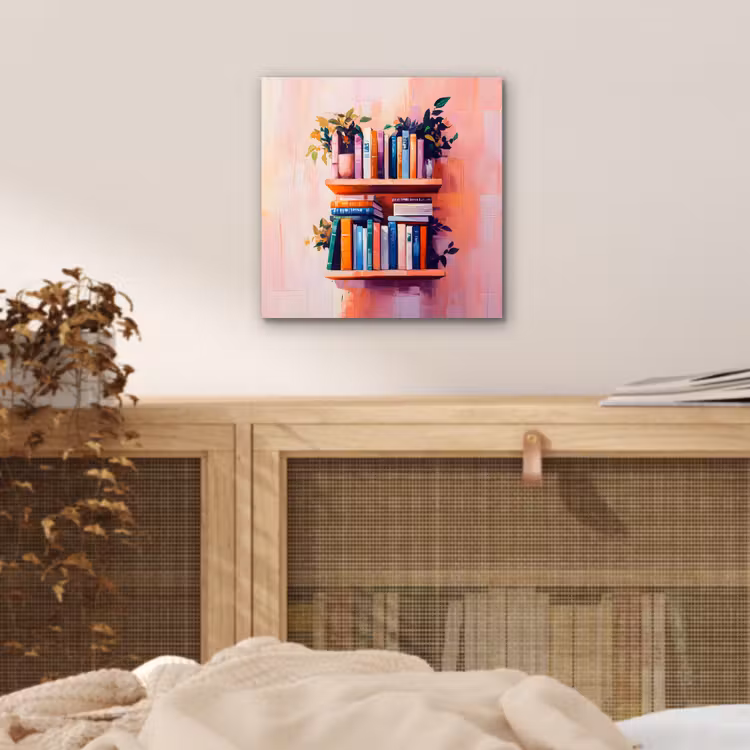Aluminium schilderij - Planken - Boeken - Bladeren — 4