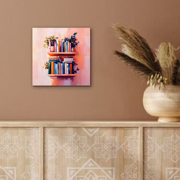 Aluminium schilderij - Planken - Boeken - Bladeren — 5