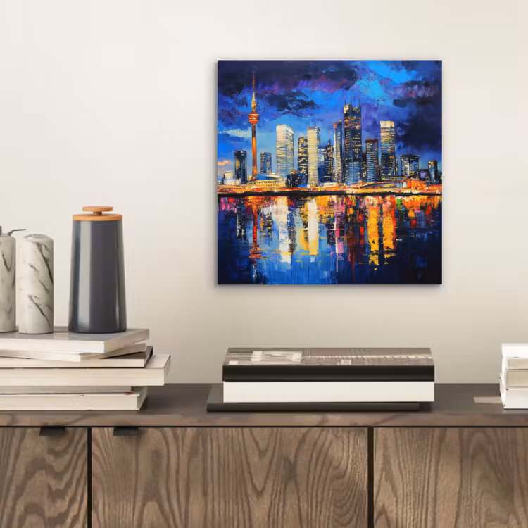 Aluminium schilderij - Skyline Toronto - Modern - Stadslicht - Blauw — 2