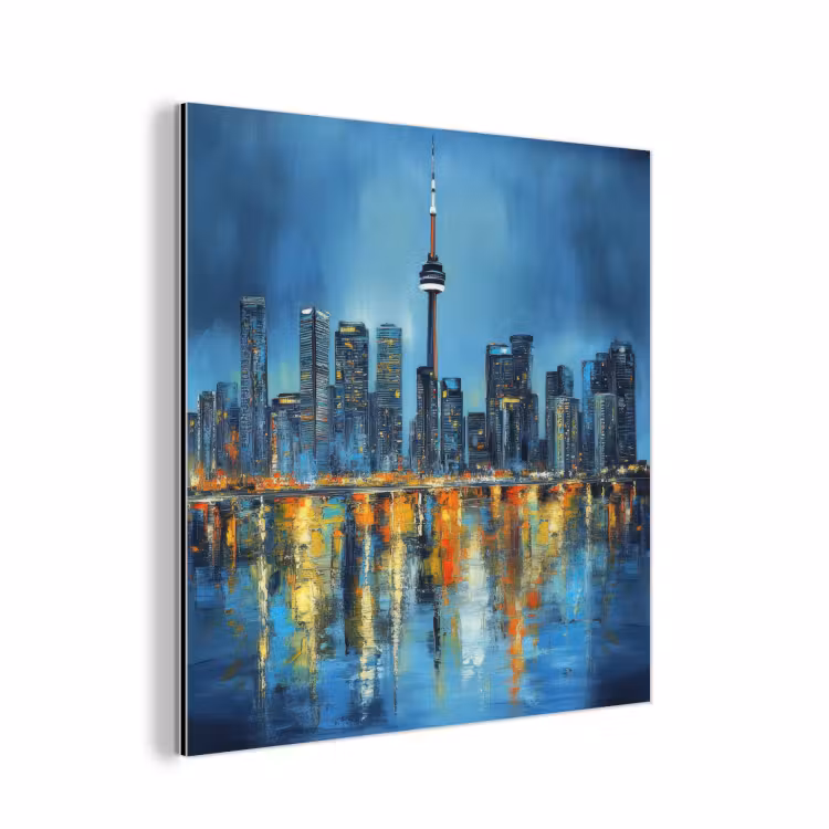 Aluminium schilderij - Skyline Toronto - Water - Stadslichten - Toren — 1