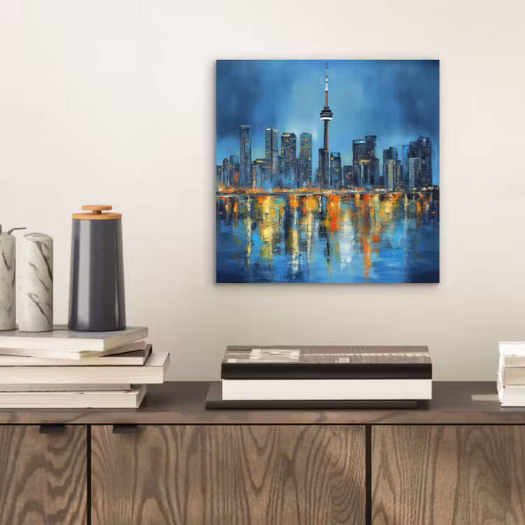 Aluminium schilderij - Skyline Toronto - Water - Stadslichten - Toren — 2