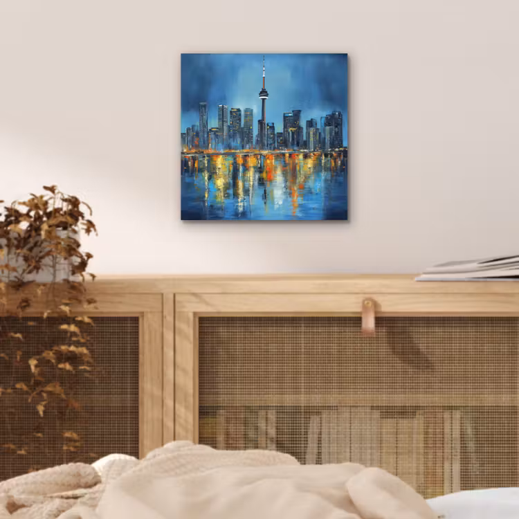 Aluminium schilderij - Skyline Toronto - Water - Stadslichten - Toren — 4