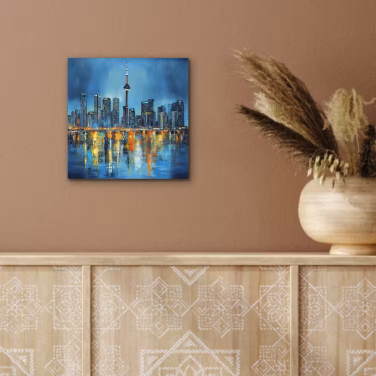 Aluminium schilderij - Skyline Toronto - Water - Stadslichten - Toren — 5