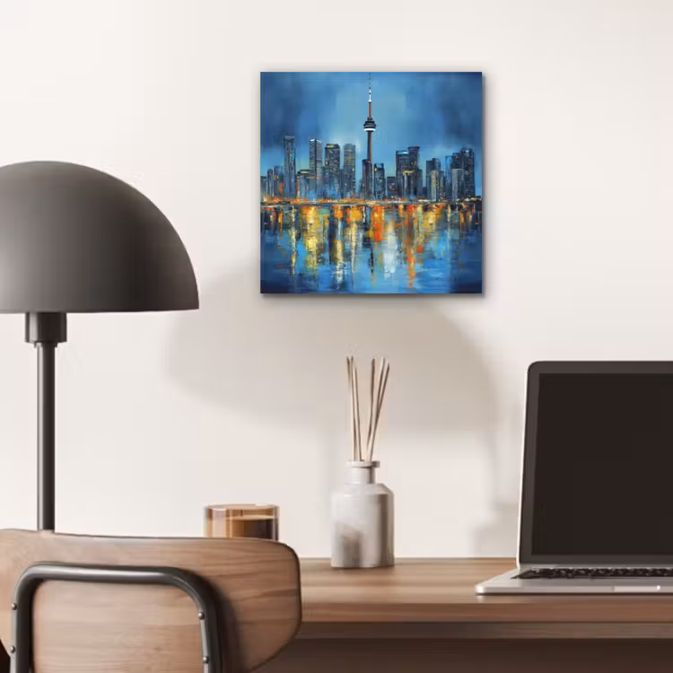 Aluminium schilderij - Skyline Toronto - Water - Stadslichten - Toren — 6