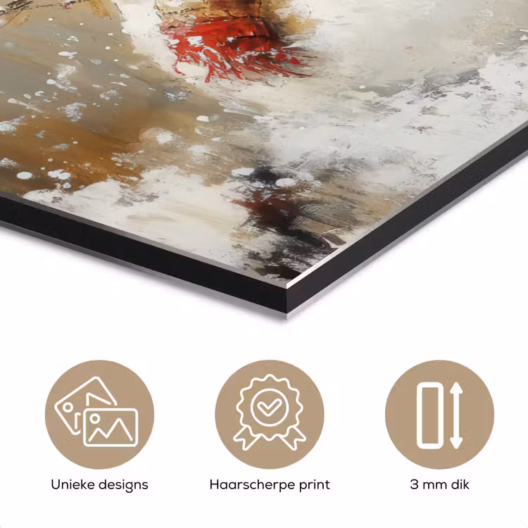 Aluminium schilderij - Sneeuwpop - Winter - Sneeuw - Beige — 7
