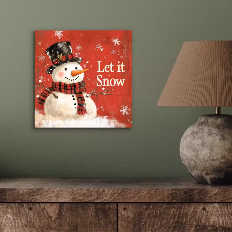 Aluminium schilderij - Sneeuwpret - Winter - Sneeuwpop — 3