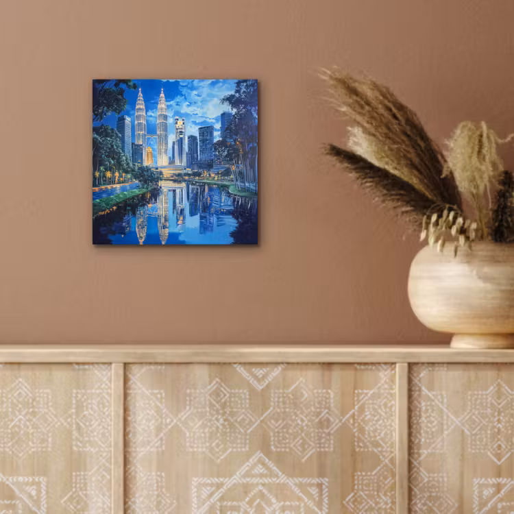 Aluminium schilderij - Stad Kuala Lumpur - Skyline - Wolkenkrabbers - Water — 5