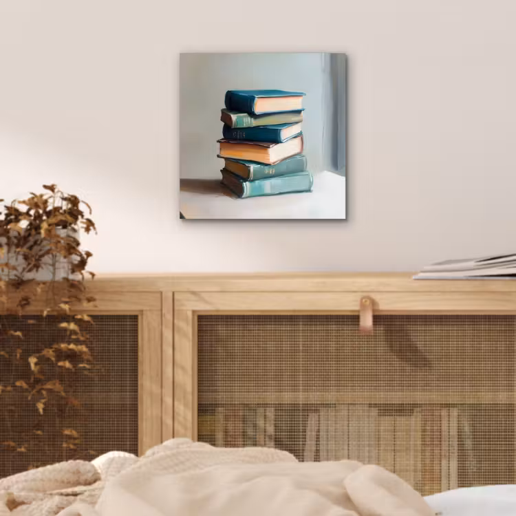 Aluminium schilderij - Stapel - Boeken - Groen - Daglicht — 4