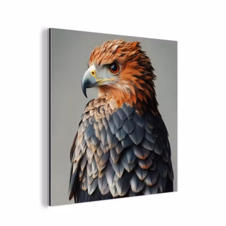 Aluminium schilderij - Vogel - Realistisch - Veren - Bruin — 1