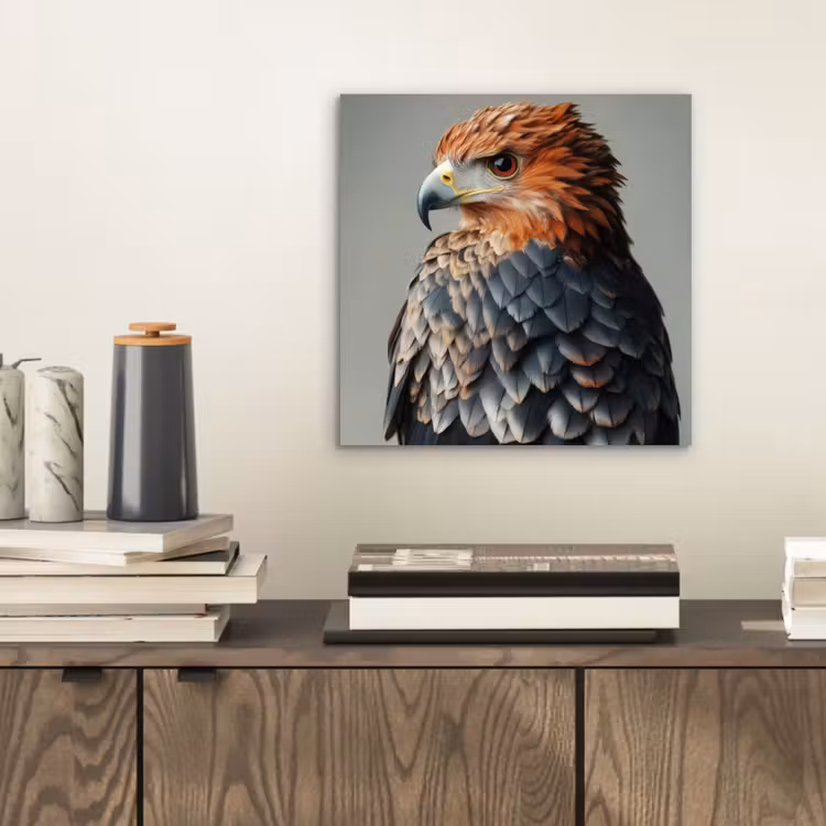 Aluminium schilderij - Vogel - Realistisch - Veren - Bruin — 2