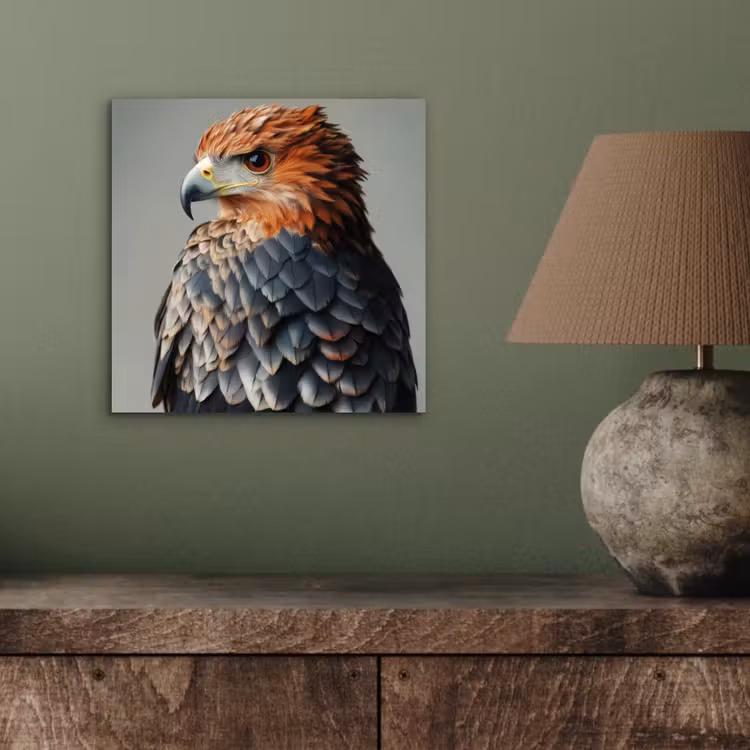 Aluminium schilderij - Vogel - Realistisch - Veren - Bruin — 3
