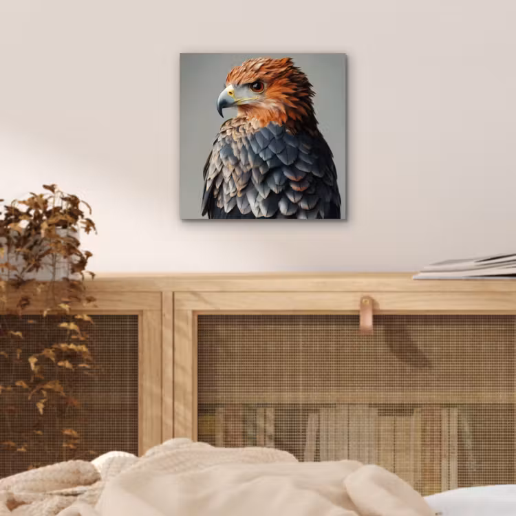 Aluminium schilderij - Vogel - Realistisch - Veren - Bruin — 4