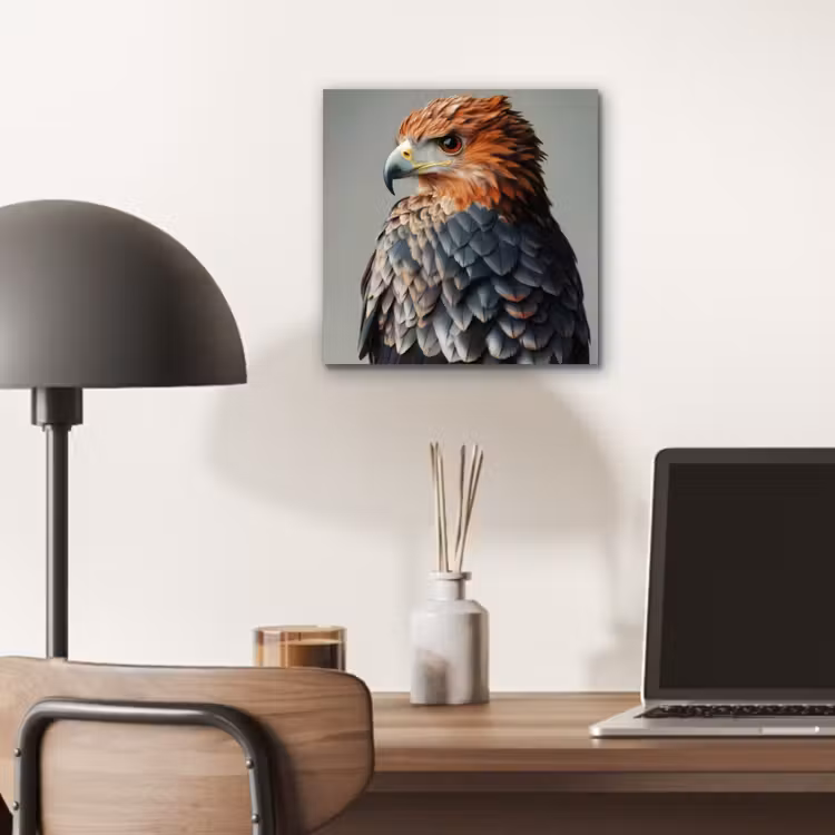 Aluminium schilderij - Vogel - Realistisch - Veren - Bruin — 6