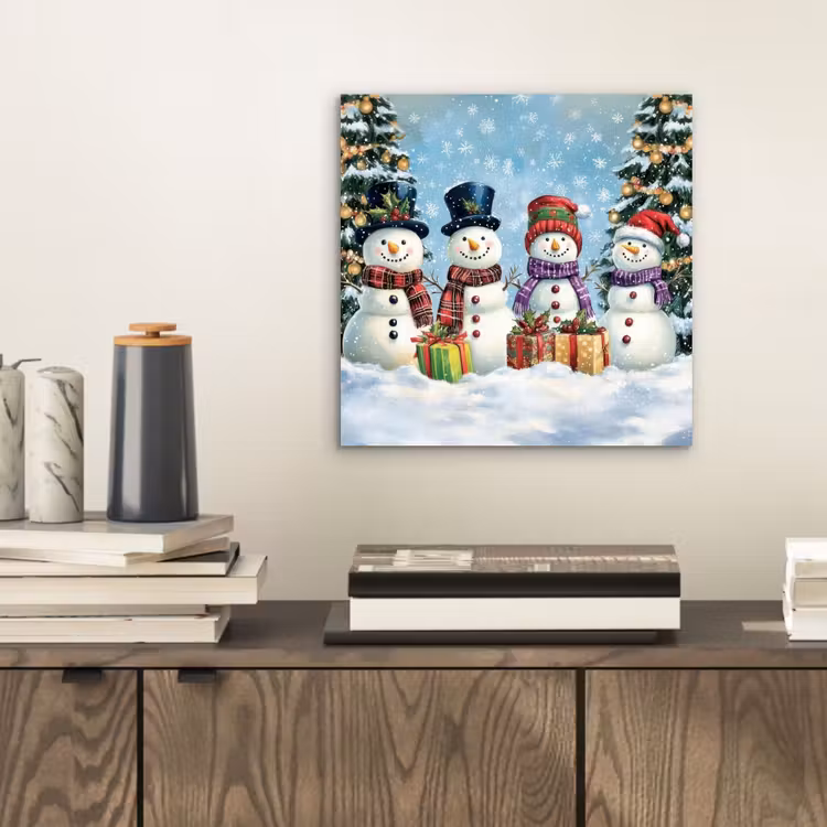 Aluminium schilderij - Vrolijk -  Sneeuw - Kleurrijk — 2