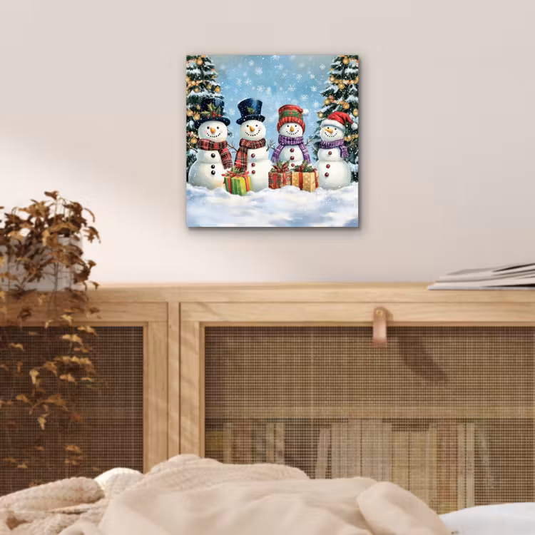Aluminium schilderij - Vrolijk -  Sneeuw - Kleurrijk — 4