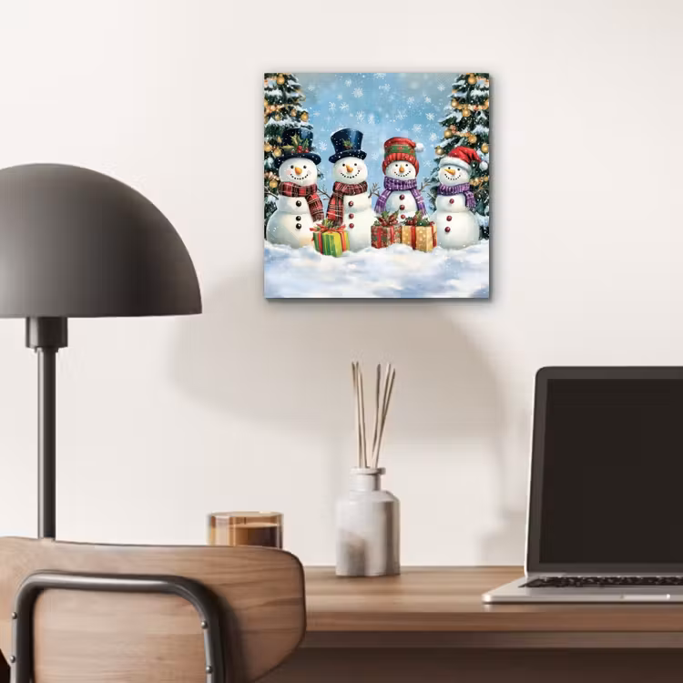Aluminium schilderij - Vrolijk -  Sneeuw - Kleurrijk — 6