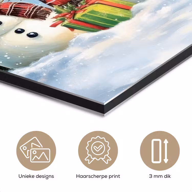 Aluminium schilderij - Vrolijk -  Sneeuw - Kleurrijk — 7