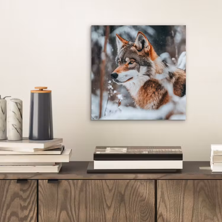 Aluminium schilderij - Wolf - Sneeuw - Winter - Dieren - Natuur - Sneeuw — 2