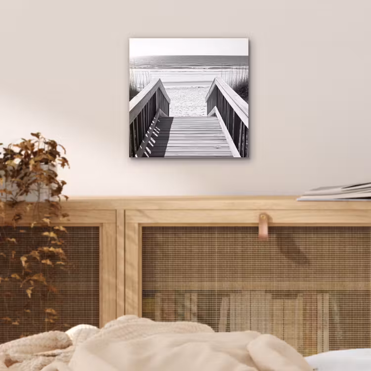 Aluminium schilderij - Loopbrug - Hout - Strand - Zee — 4