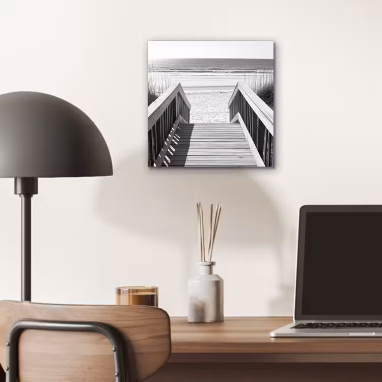 Aluminium schilderij - Loopbrug - Hout - Strand - Zee — 6