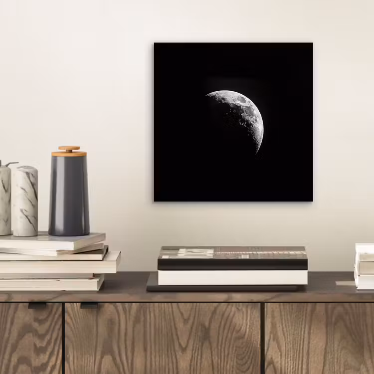 Aluminium schilderij - Maan - Hemel - Zwart - Schaduw — 2