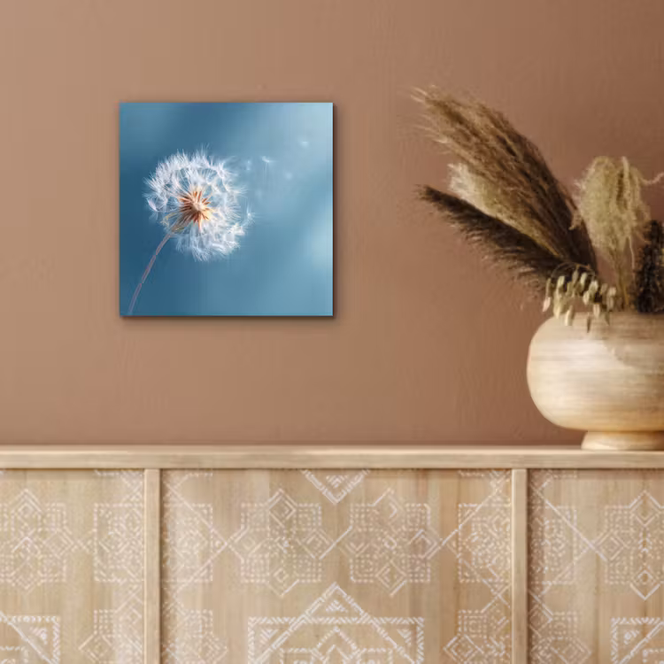 Aluminium schilderij - Paardenbloem - Wind - Blauw — 5