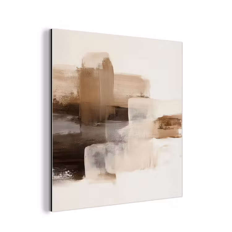 Aluminium schilderij - Penseelstreken - Abstract landschap - Rust — 1