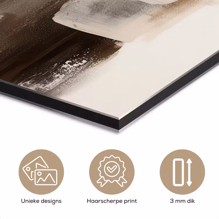 Aluminium schilderij - Penseelstreken - Abstract landschap - Rust — 7