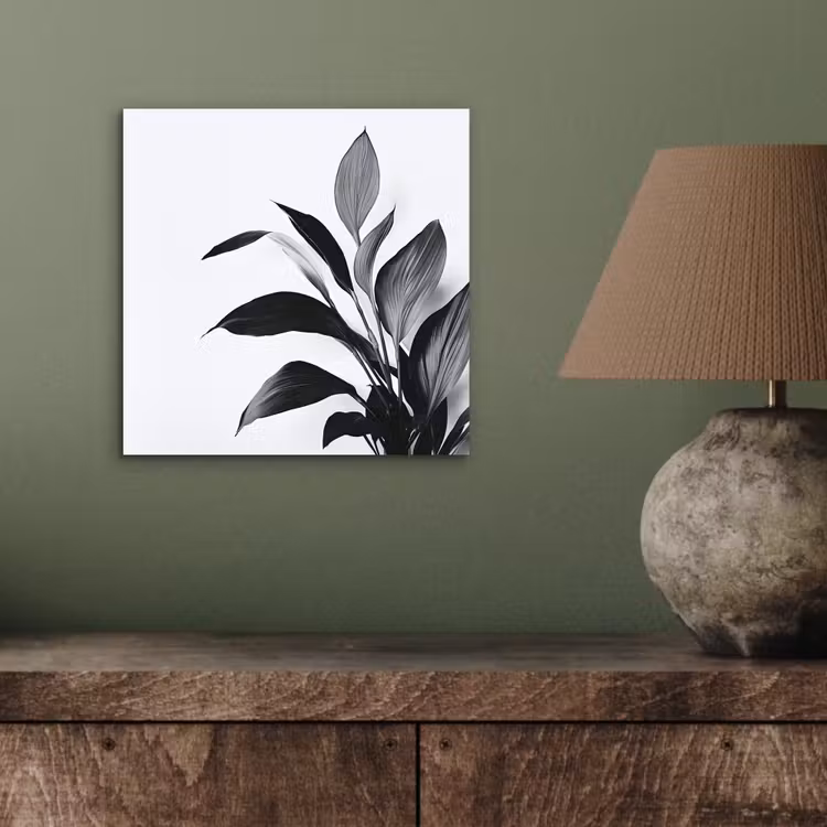 Aluminium schilderij - Plant - Bladeren - Minimalistisch - Zwart — 3