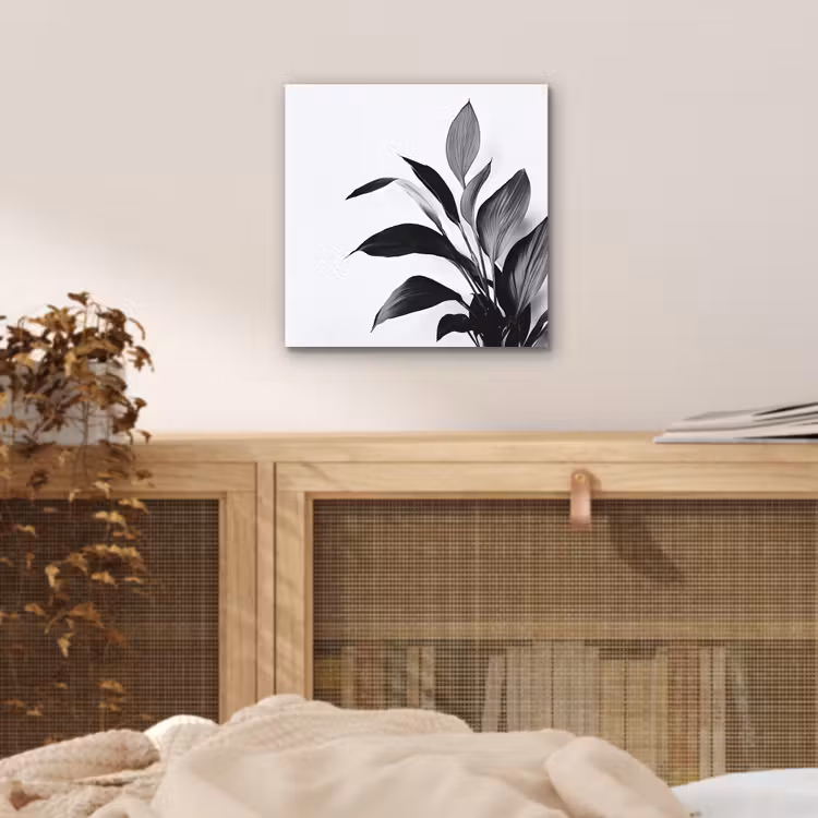 Aluminium schilderij - Plant - Bladeren - Minimalistisch - Zwart — 4
