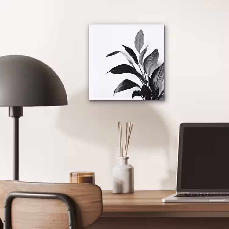 Aluminium schilderij - Plant - Bladeren - Minimalistisch - Zwart — 6