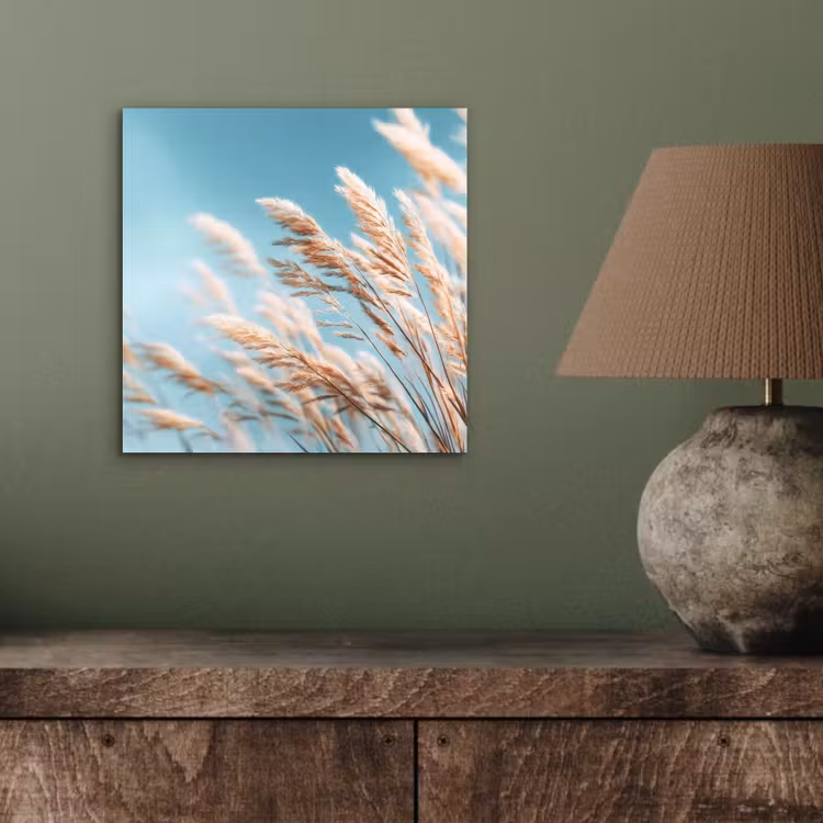 Aluminium schilderij - Siergras - Wind - Lichtbruin — 3