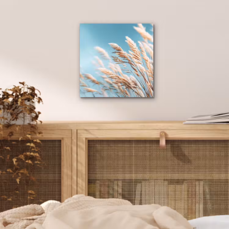 Aluminium schilderij - Siergras - Wind - Lichtbruin — 4
