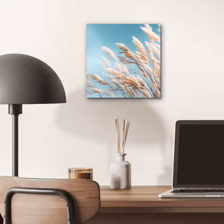 Aluminium schilderij - Siergras - Wind - Lichtbruin — 6