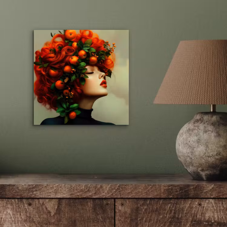 Aluminium schilderij - Vrouw - Appels - Rood - Bladeren — 3