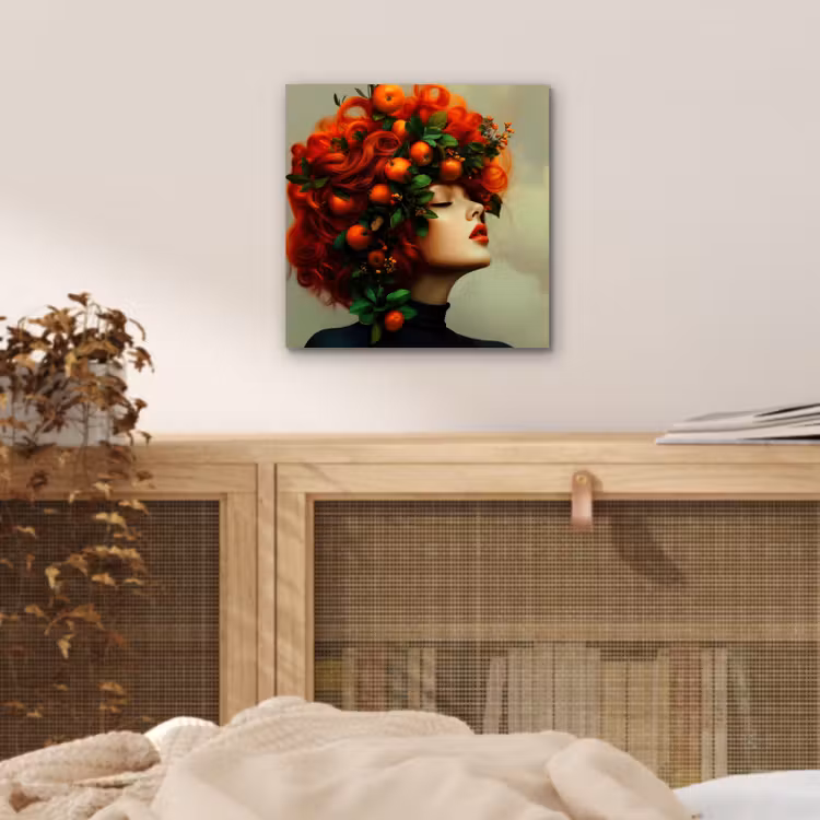 Aluminium schilderij - Vrouw - Appels - Rood - Bladeren — 4