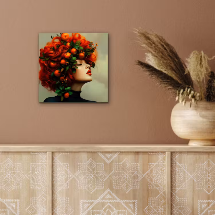 Aluminium schilderij - Vrouw - Appels - Rood - Bladeren — 5
