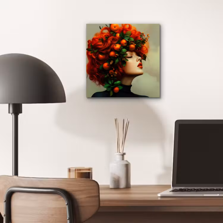 Aluminium schilderij - Vrouw - Appels - Rood - Bladeren — 6