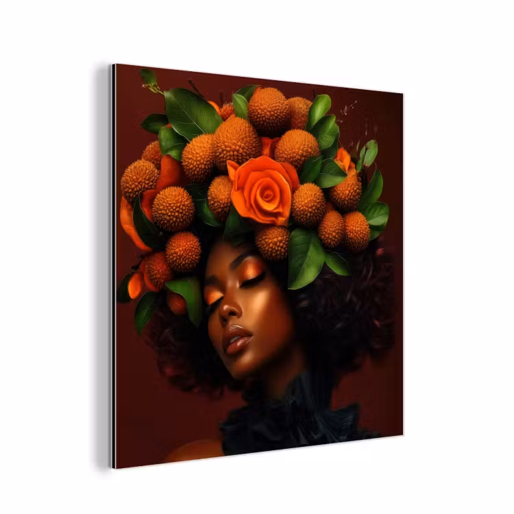 Aluminium schilderij - Vrouw - lychee - exotisch — 1