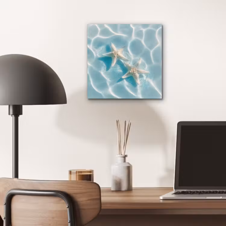 Aluminium schilderij - Zeesterren - Golvend water - Rustgevend — 6