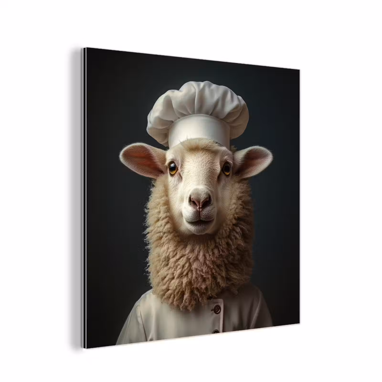 Aluminium schilderij - Schaap - Wol - Kok — 1