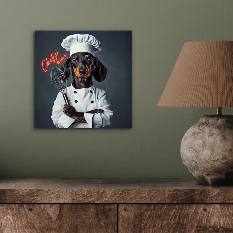Aluminium schilderij - Quote - Neon - Hond - Kokskleding — 3