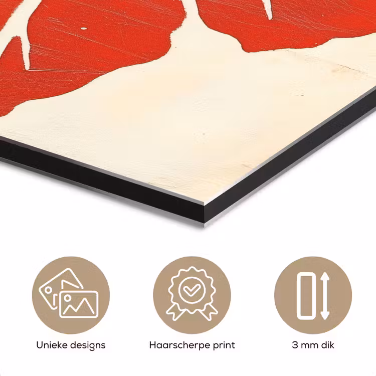 Aluminium schilderij - Rode hibiscusbloem - Textuur achtergrond - Beige — 7