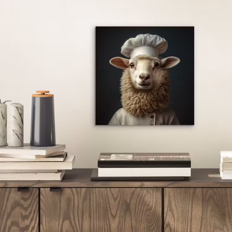 Aluminium schilderij - Schaap - Wol - Kok — 2