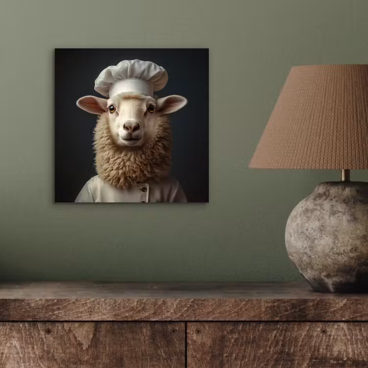 Aluminium schilderij - Schaap - Wol - Kok — 3
