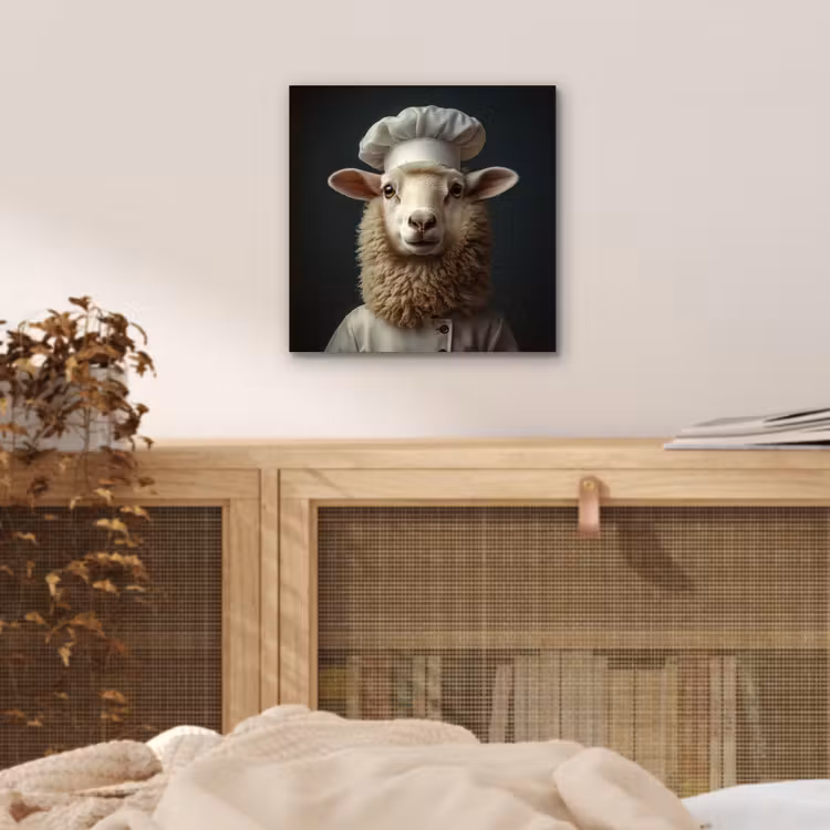 Aluminium schilderij - Schaap - Wol - Kok — 4